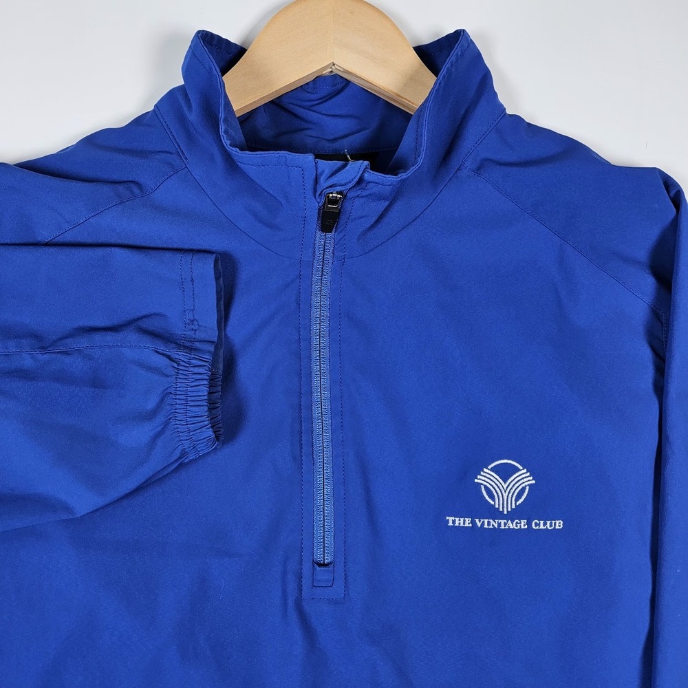 Zero Restriction Mens Large Blue 1/4 Zip‎ Pullover The Vintage Club Wind Jacket